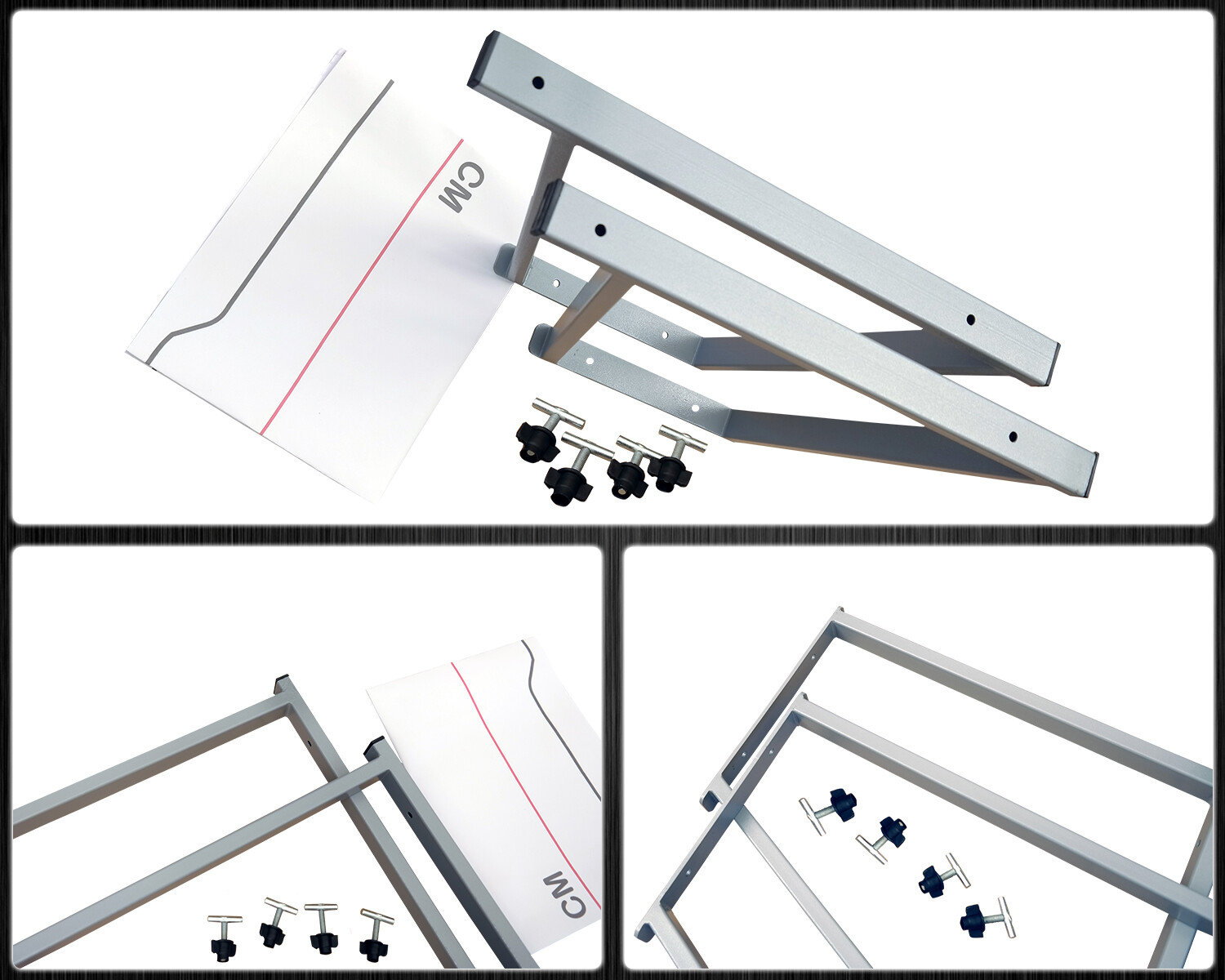 Tableau De Bord Multifonction (Multiflexboard) Pour Volkswagen T5, T6, T6.1 - Console Grise D'environ 51 Cm De Haut - 9