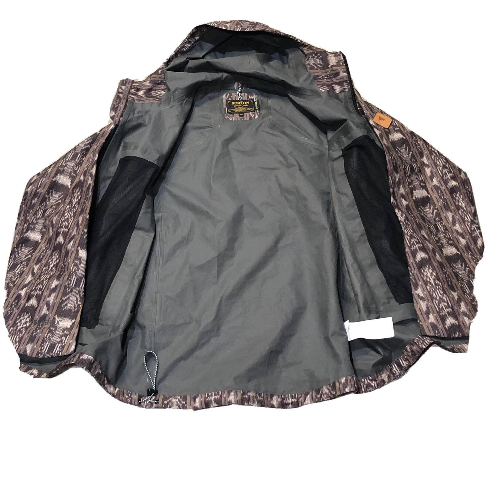 Burton GoreTex Packrite Rain Jacket Mens Size Medium Waterproof Aztec