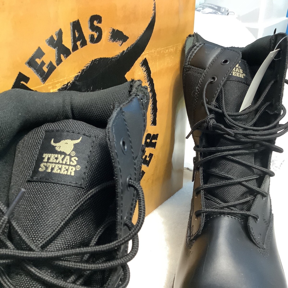 Texas Steer Men's Kadmas 2 Steel Toe Work Boot Black Size 13 Model