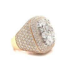 Men's 5 Ct Multi Cut Simulated Hip Hop Wedding Cocktail Ring In 14K Gold Plated