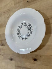 Ikea Sanning White Pasta/Soup Bowl With Flowers 9.5”
