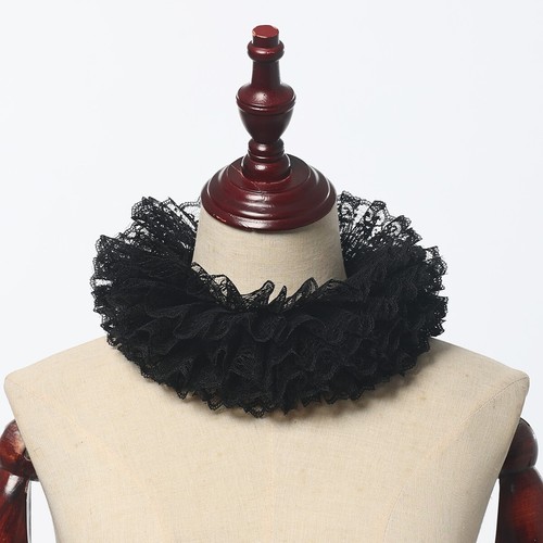 Renaissance Ruffle Collar Victorian Neck Ruff Elizabethan Collar clown Collar - Picture 9 of 37