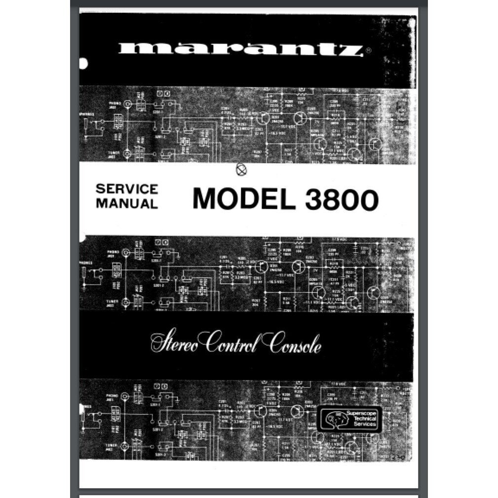 Marantz 3800 Stereo Control Console Service manual 49 pages comb bound