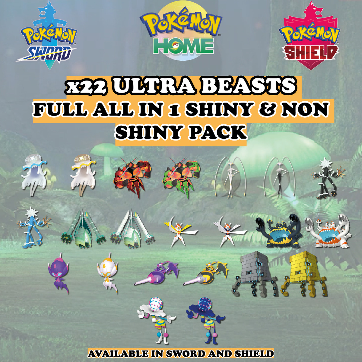 Pokemon Sword And Shield Shiny All Ultra Beast Bundle 6IV Battle