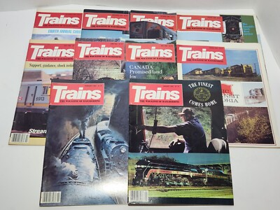 Lot of 10 Issues - TRAINS The Magazine of  Railroading 1983