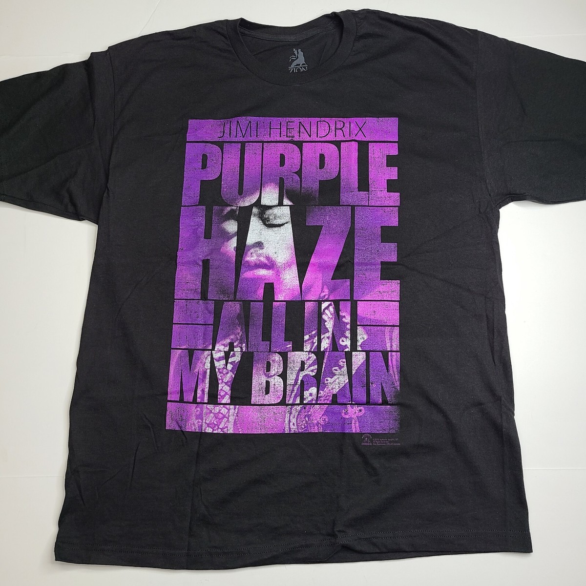 Jimi Hendrix ZION Shirt Mens XL Retro Black Band Tee Purple