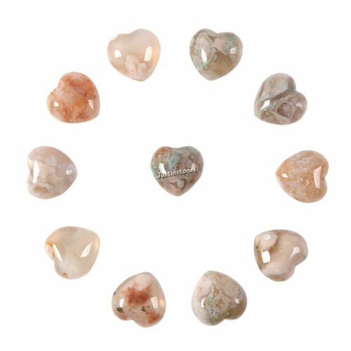 20mm Gemstone Rock crystal puff LOVE hearts Crystal healing Reiki pocket stone - Picture 140 of 149