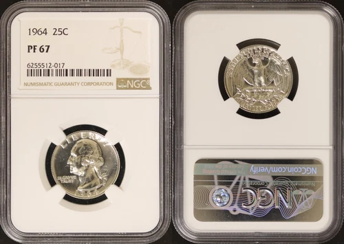 1964 Proof Washington Quarter - NGC PF67