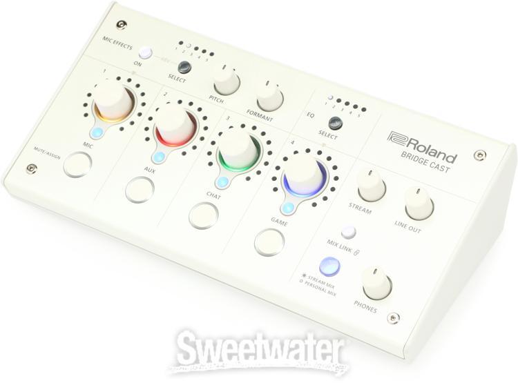 Roland Bridge Cast Dual-bus Gaming Audio Mixer - Ice White Roland Bridge Cast Dual-bus Gaming Audio Mixer - Ice White