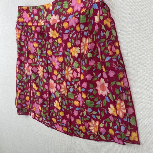 Talbots Kids Skater Skirt Size 10 Floral Print Pink 25" Waist 16"Length - Picture 5 of 12