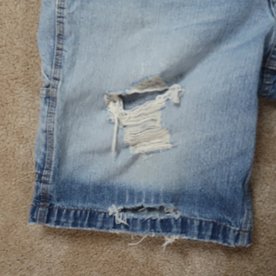 Винтажные мужские шорты плотника Basic Editions 34 искусственно состаренный синий деним - Изображение 2 из 4