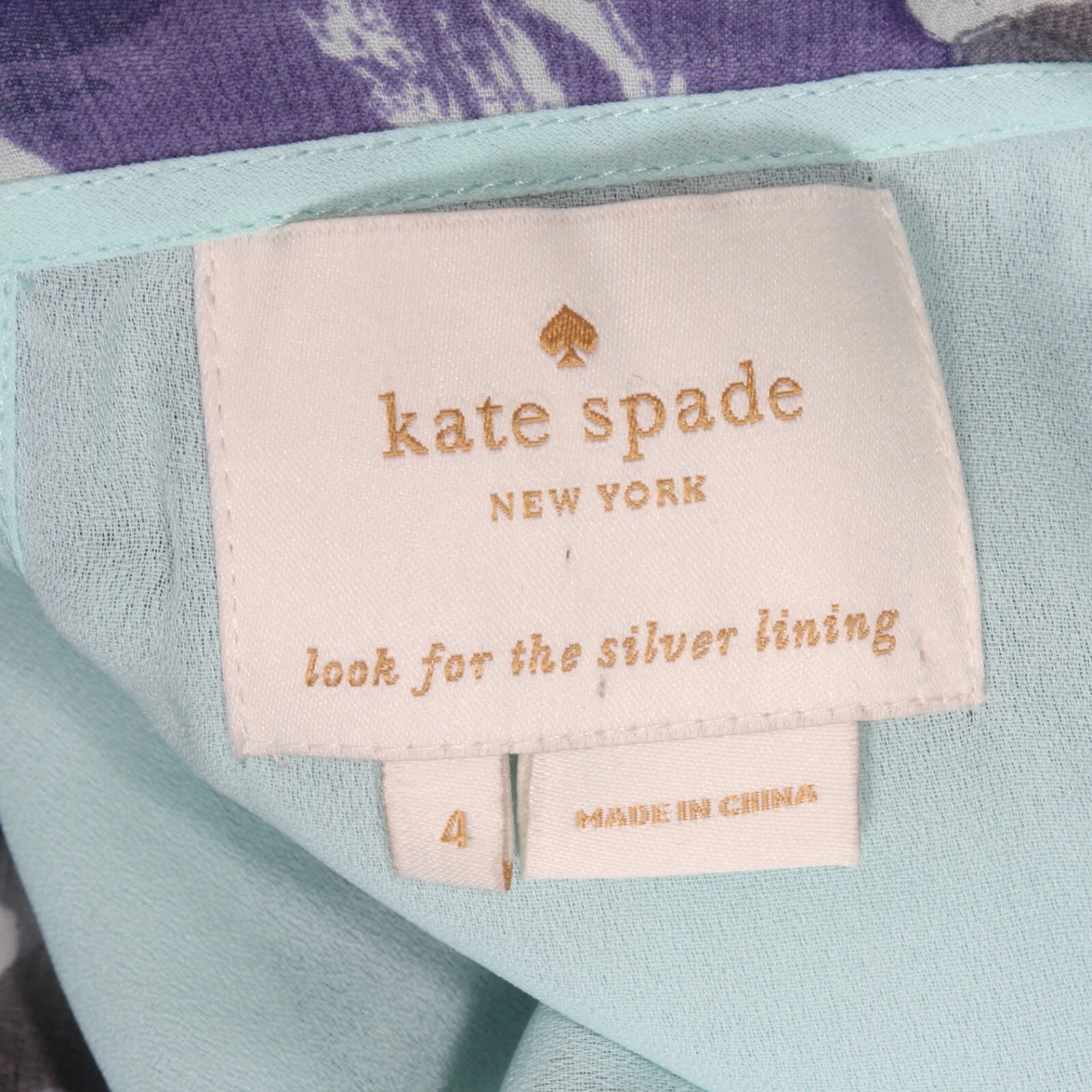 Maxi abito KATE SPADE floreale grigio blu seta chiffon plissettato cappuccio manica tg 4 980