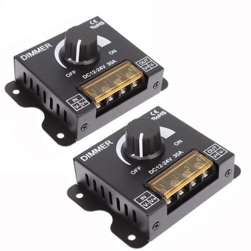 2Pack LED Dimmer Switch DC 12-24V 30A PWM Stepless Brightness Dimming Controller - Picture 6 of 10