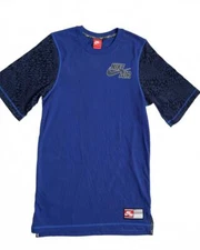 Nike Air Pivot Retro 1982 Leopard Print Sleeves X-Small T-Shirt Blue/Long/Heavy