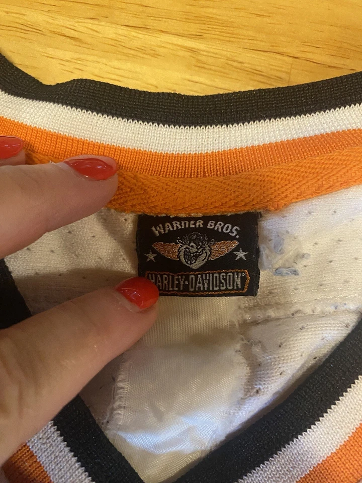 复古 90 年代 Harley-Davidson Looney Tunes 曲棍球球衣男式 L 码 / XL - 2X — 第 2/4 张图片