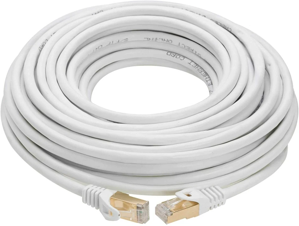 200ft Cat7 Ethernet LAN Network Cable High Speed SSTP Modem Router White - Image 2 of 2
