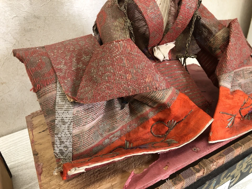 Y3156 MUÑECA HINA Emperador Figura Figura Período Meiji Japonés Antiguo De Colección Foto 3 de 4