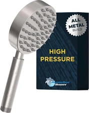Hand Held Shower Head, High Pressure, No Flow Restrictor, w/ Silicone Nozzles
