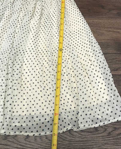 Lark & Wolff Women’s Sleeveless Dress Pleated Polka Dots Cream Navy Small - Picture 11 of 12