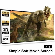 Foldable 150 Inch Projector Screen HD 4:3 White Dacron Video Projection For Wall