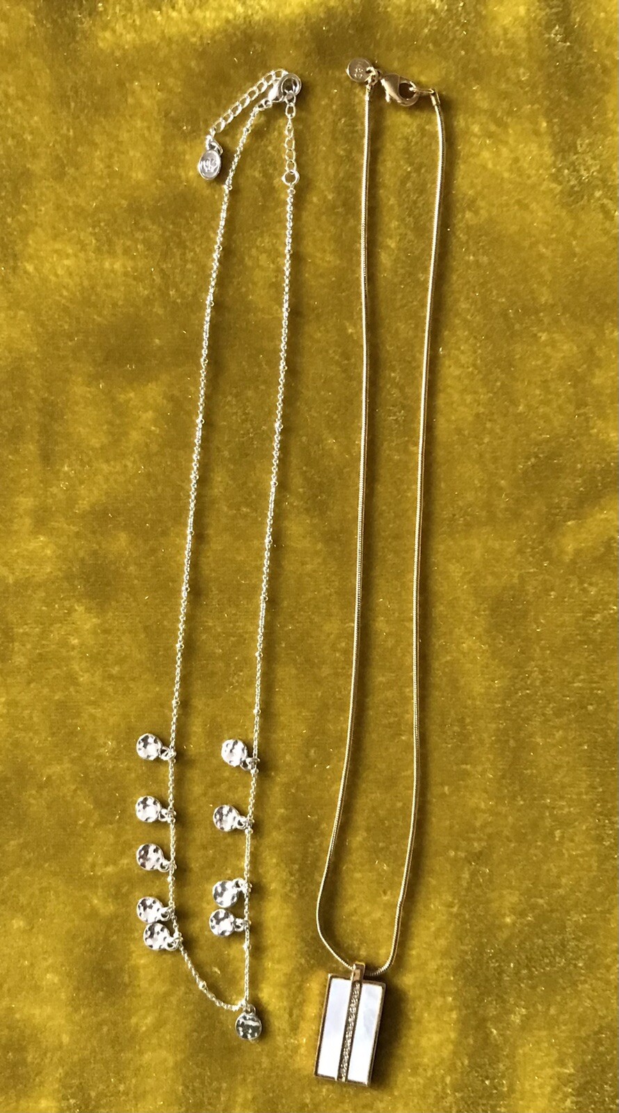 Costume Jewellery 2 short necklaces M&S gold pendant and FatFace