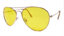 Night Vision Driving Glasses Yellow Lens Aviator Style Anti Glare Men Women