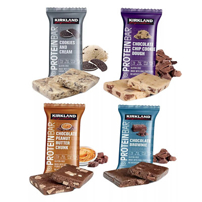 Kirkland Signature Protein Bar, Variety Pack choco-peanut-Cookies&Cream, Brownie