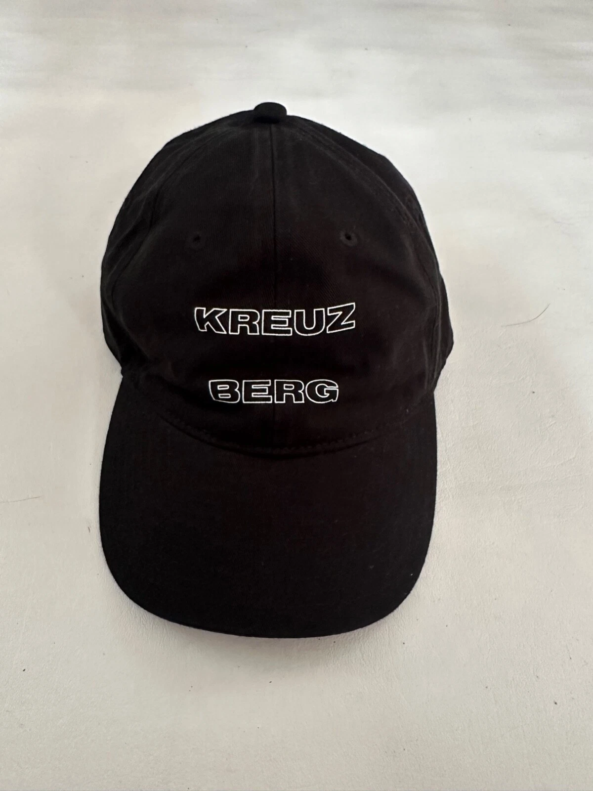 John Elliott Embroidered Kreuz Beerg Graphic Black Baseball Cap Hat One Size.