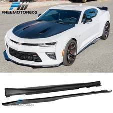 Fits 16-24 Chevrolet Camaro ZL1 Style PP Glossy Black Side Skirts