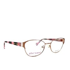 Betsey Johnson Eyeglasses Glitz PNK Black Ful...