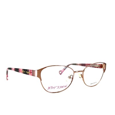 Betsey Johnson Eyeglasses Glitz PNK Black Full Rim Metal Frames 52-18-135