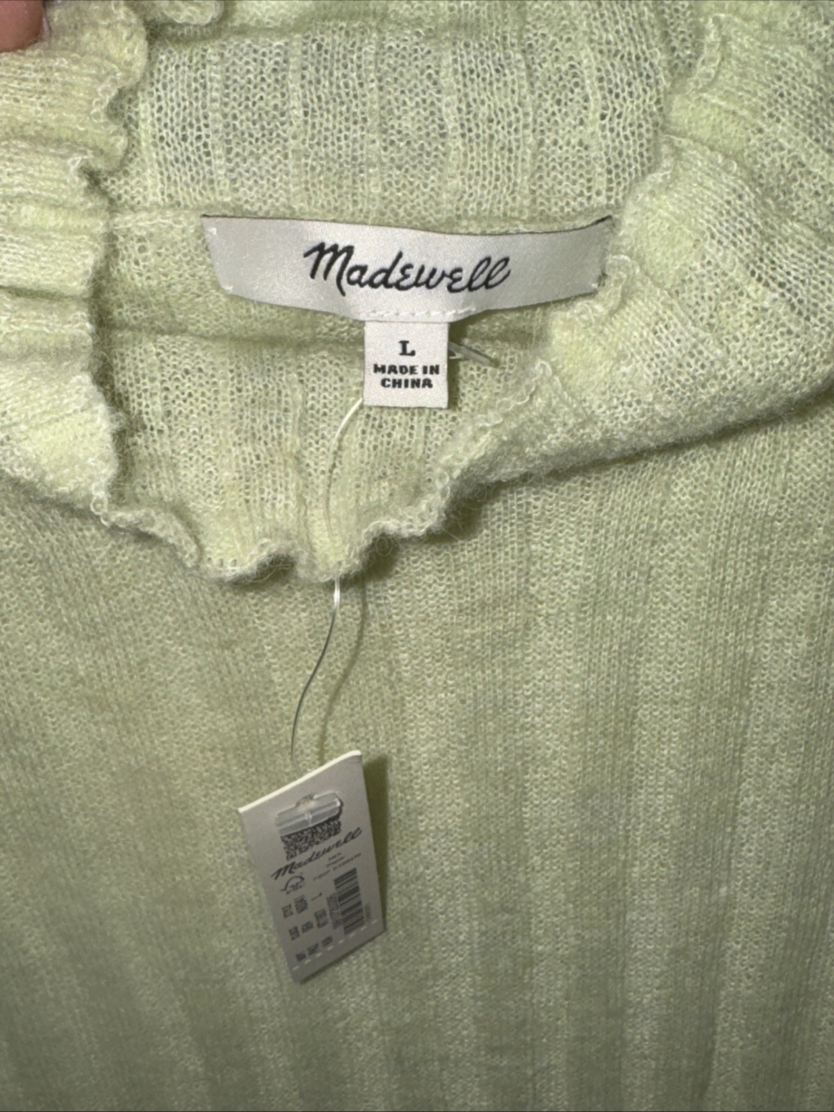 Madewell Alpaca Blend Mock Neck Sweater in Heather Jade Womens Size Large