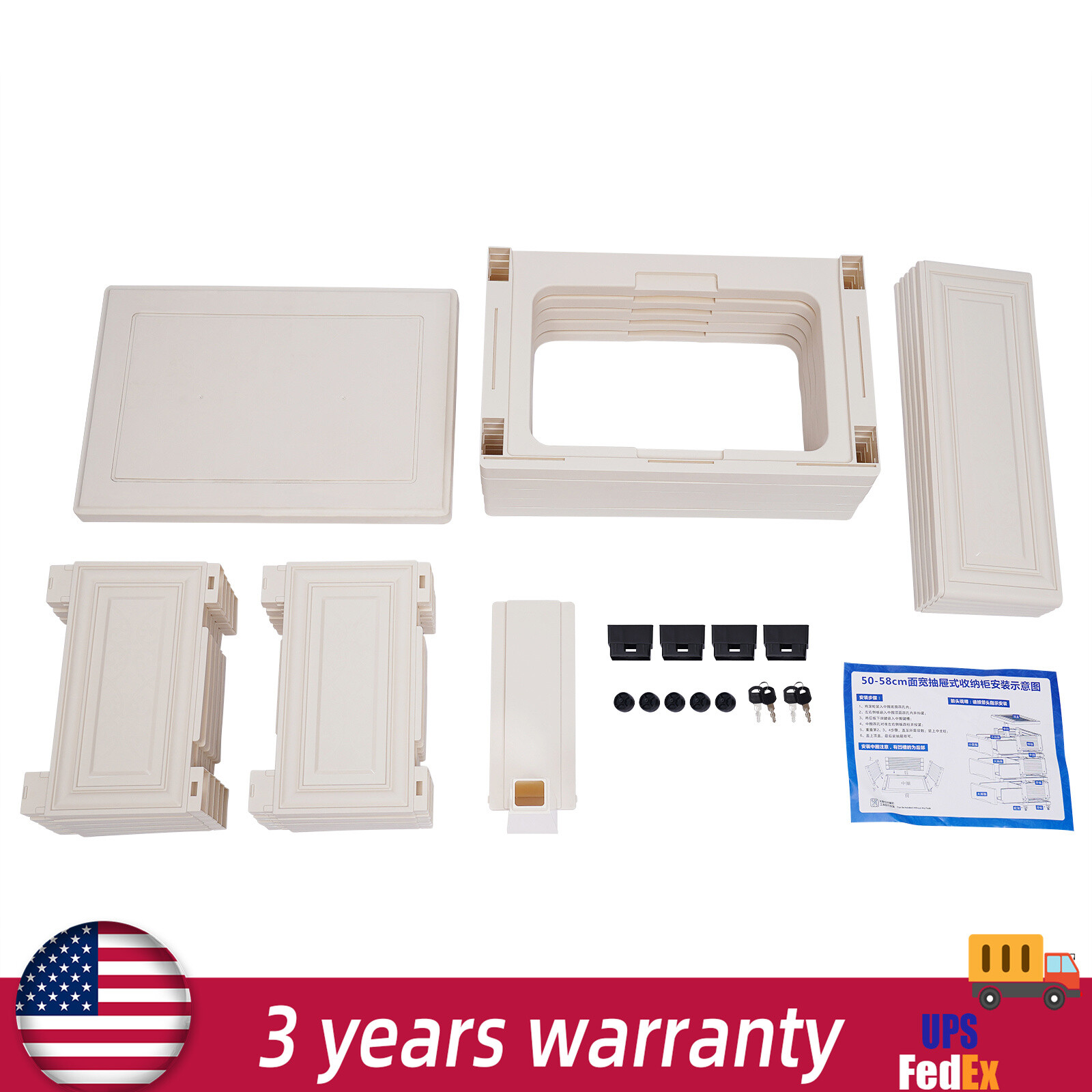 6 Drawers Dresser Tall Chest of Drawer Wood Storage Organizer Closet for Bedroom-image