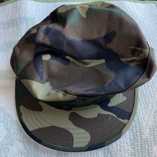 Youth Woodland Camouflage Fatigue Cap Military Patrol Cadet Costume Hat Sz L