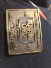 FARM OYL 1929- 1984 55th Anniversary Limited Edition Brass Belt Buckle Vintage