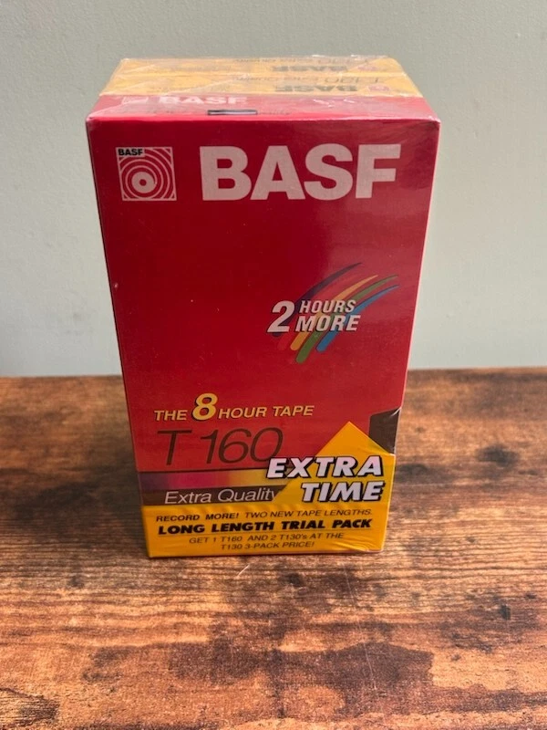 NEW BASF 2 T-130 6-1/2, 1 T-160 8 Hour Extra Quality VHS Tape 3-pack SEALED - Image 2 of 4