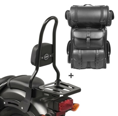 Sissybar Tasche Für Kawasaki VN 900 Classic/Custom – Wasserdicht, Mit Gepäckrolle & Regenhülle