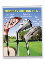 1 Large Birthday Greeting Card - Birthday Golfing Tips J9002BDG