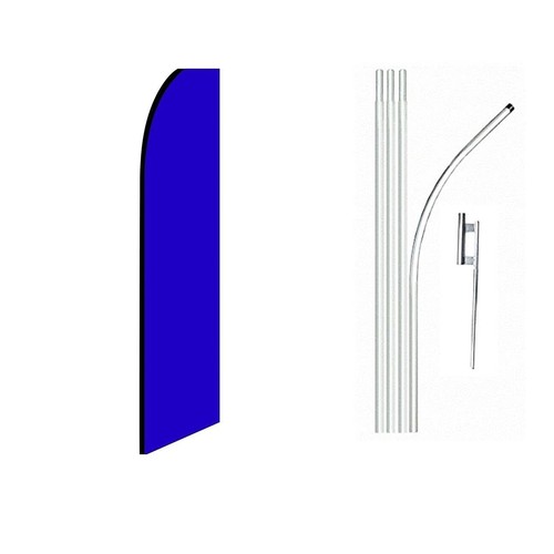 Solid Purple Swooper Flutter Feather Flag | 3ft W x 11.5ft Tall - Picture 2 of 3