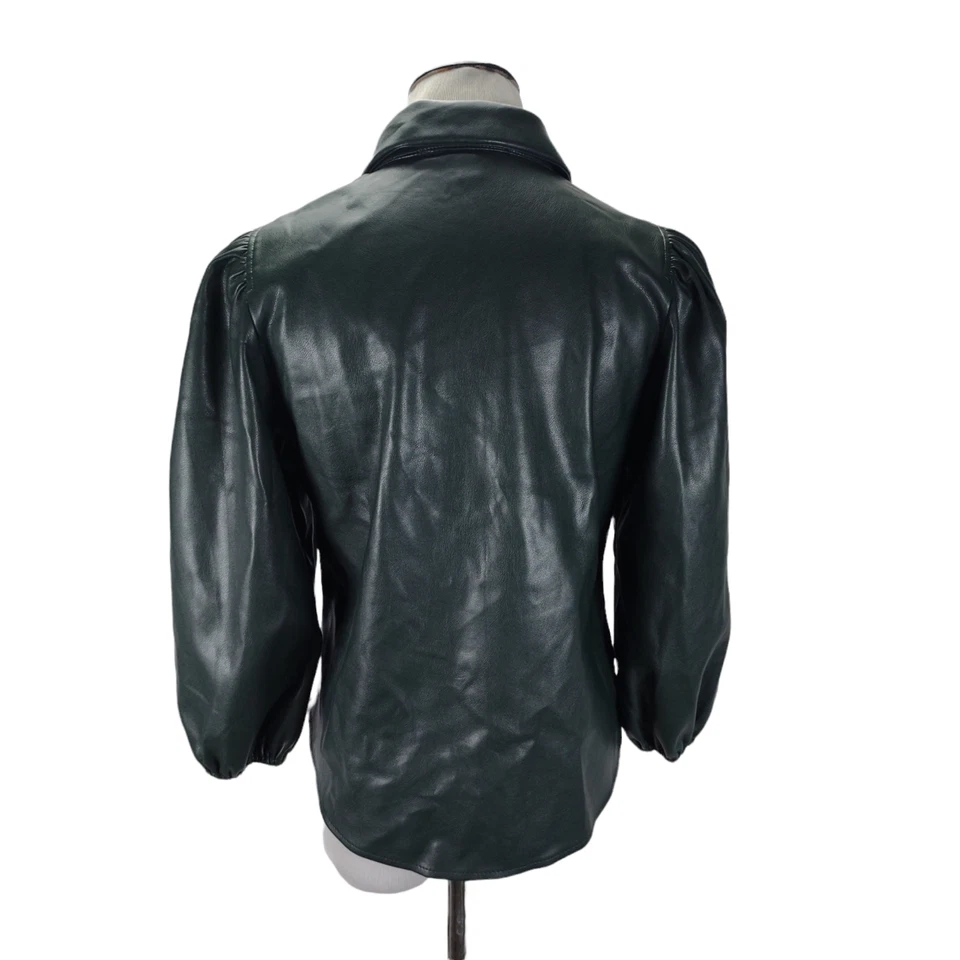 Blusa Marc New York Imitación Cuero Talla S Calce Relajado Manga Abullonada Foto 3 de 4