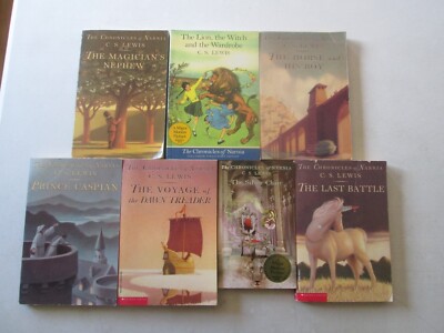 C.S. LEWIS CHRONICLES OF NARNIA COMPLETE SET LOT PAPERBACKS Books 1 2 3 4 5 6 7
