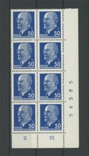 DDR ULBRICHT 937 b X y II ER-8er-Bl. 2 TYPENPAARE I/II + BOGENNUMMER ** h5595