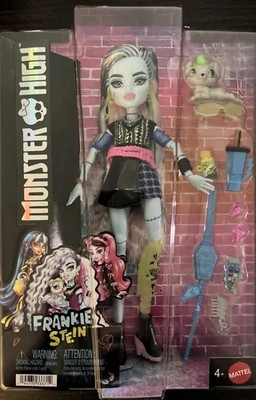 Monster High Frankie Stein G3 Doll Black Skirt Watzie Pet Mattel NIB