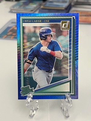 2025 Panini Donruss - Rated Prospects - Owen Caissie #186 BLUE /149 (RC) NM Card