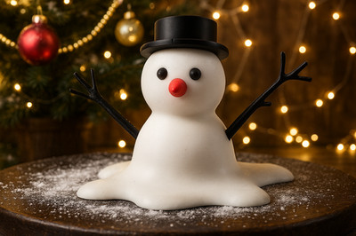 Melted Snowman Vase   Winterliche Blumenvase, Dekovase