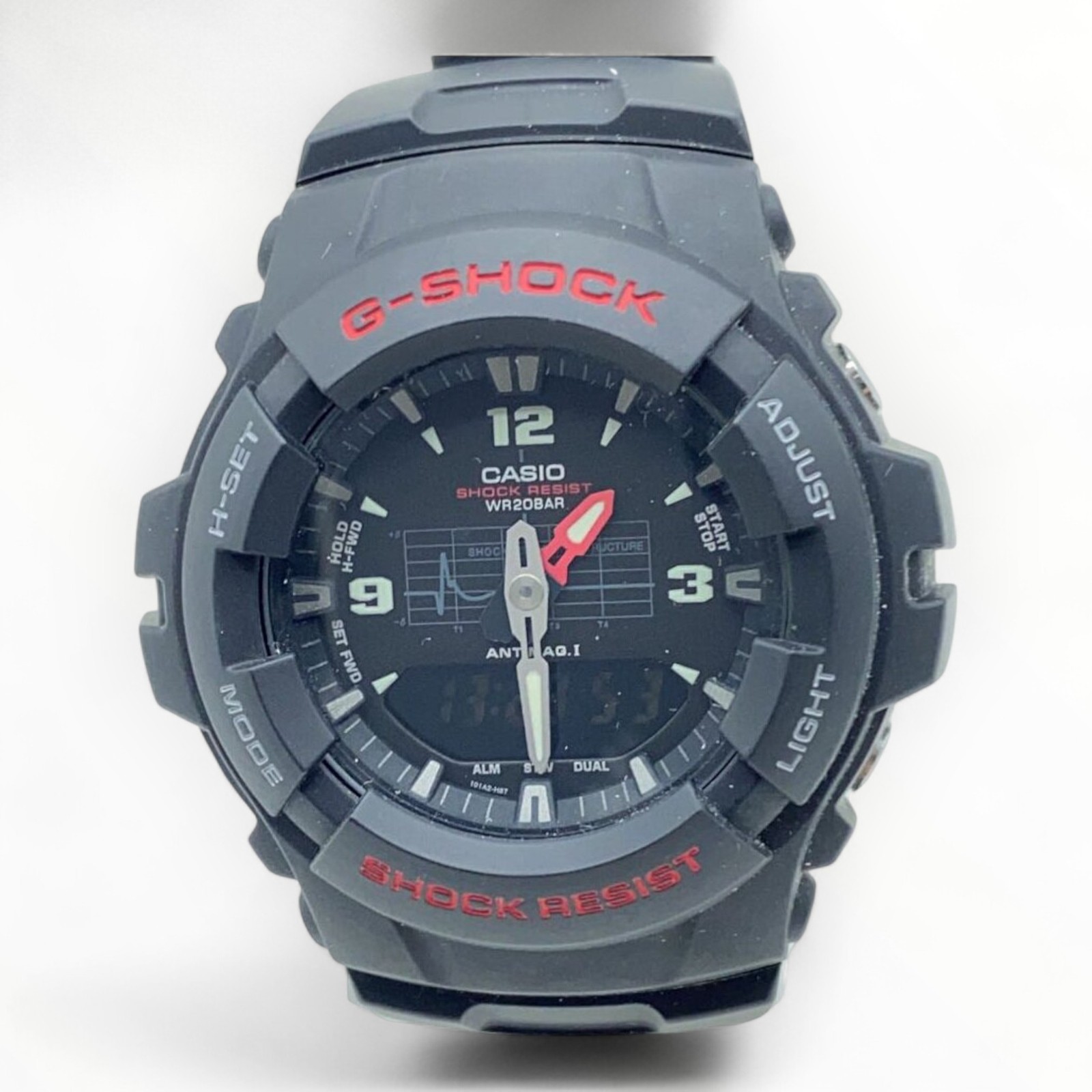 CASIO Ana-Digi Quartz Black G-100-1BMJF Mens Watch 1.57