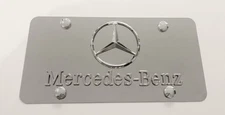 3D Mercedes Benz AMG Emblem Mirror Front License Plate Frame Rust Free W/ Caps