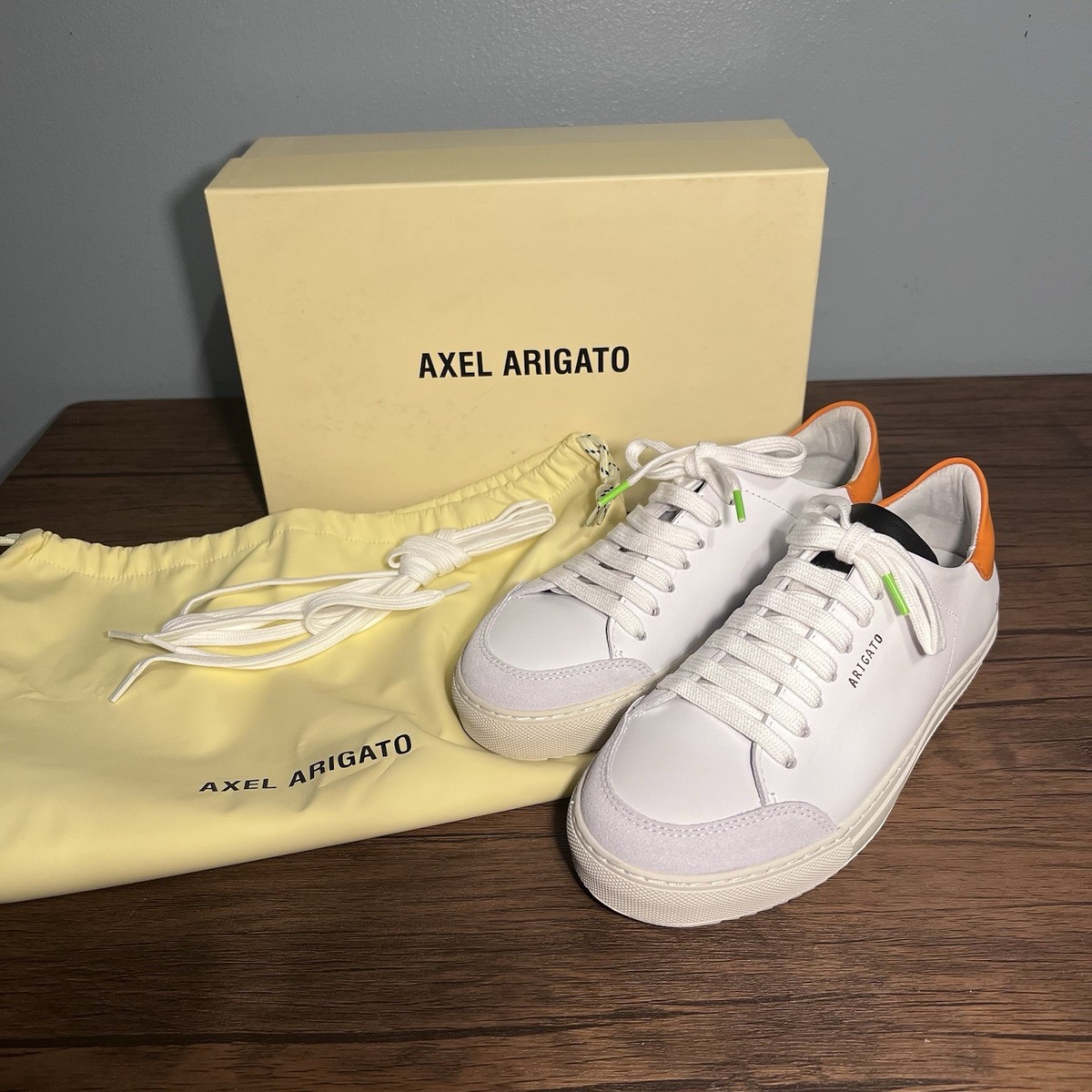 Axel Arigato Clean 90 Sneakers Sz 6 White Orange Leather NEW | eBay