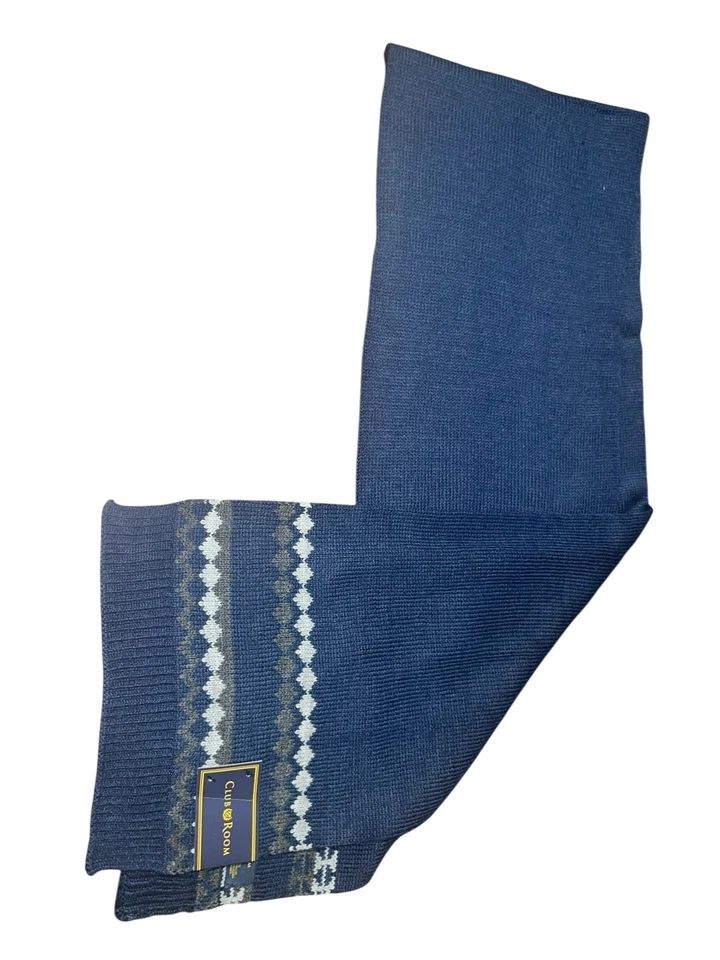 Cachecol de malha masculino Club Room azul marinho, varejo US$ 42,00 - Imagem 3 de 4