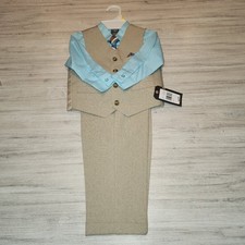Dockers Three-piece Suit With Tie NWT Toddler Boys Blue/Tan Size 2T B4